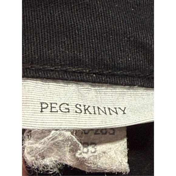 Paige Peg Leg Pandora Black Sheen Coated Jean Size 30 - Picture 5 of 13